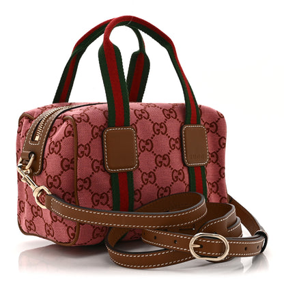 Gucci GG Supreme Web Mini GG Top Handle Bag Pink Beige 3 of 10