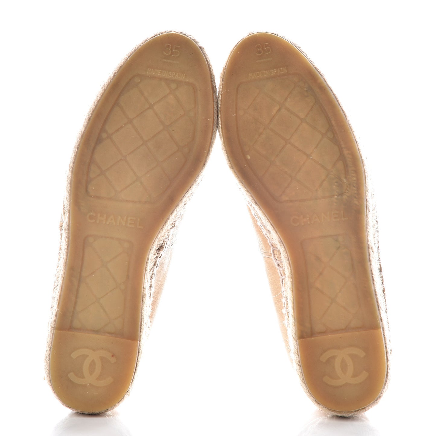 Lambskin CC Espadrilles 35 Beige Black