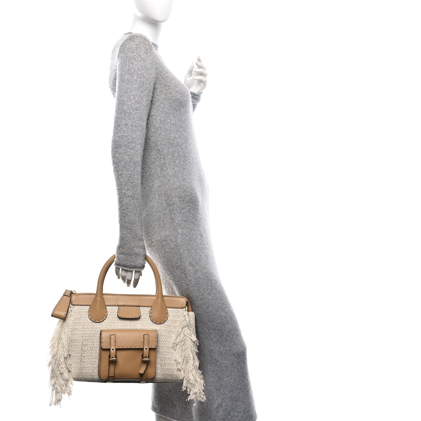 Cotton Calfskin Medium Edith Day Bag Soft Tan