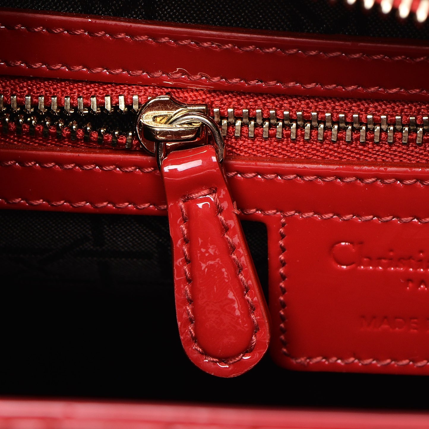Patent Cannage Medium Lady Dior Red
