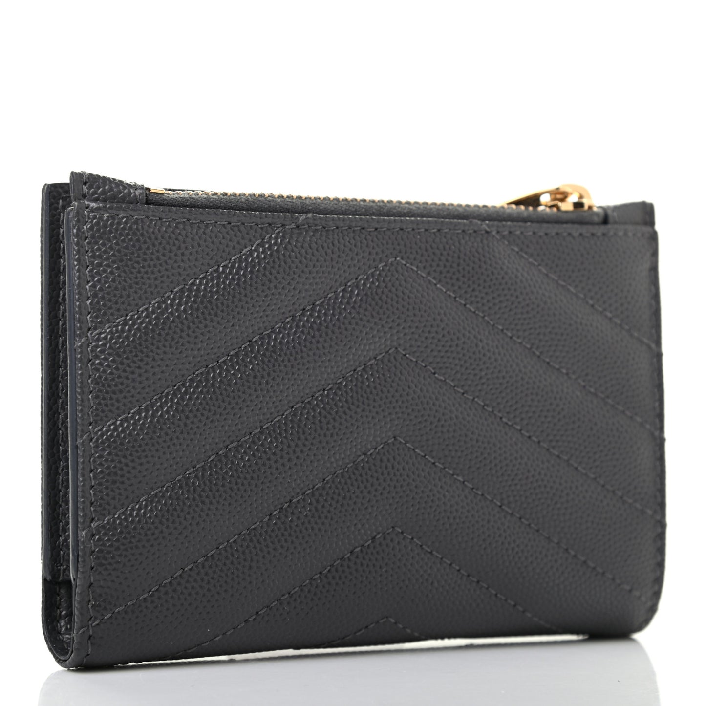 Grain De Poudre Matelasse Chevron Monogram Zipped Two-Part Wallet Storm