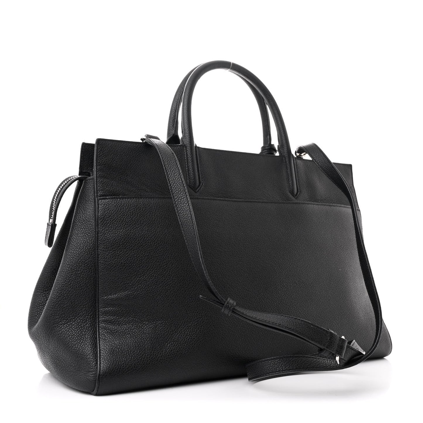 Grained Calfskin Small Cabas Rive Gauche Black