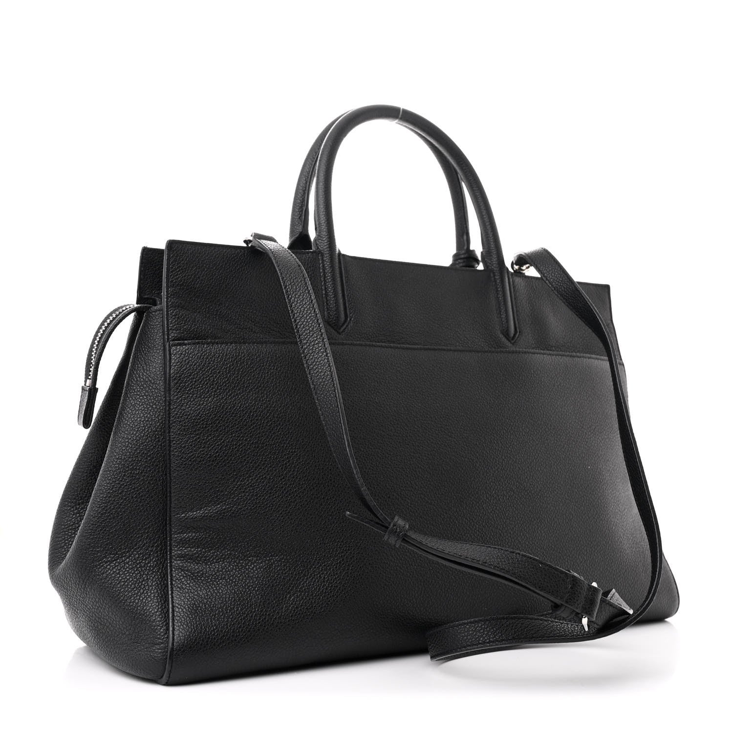 Saint Laurent Grained Calfskin Small Cabas Rive Gauche Black 3 of 12