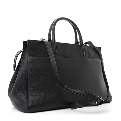 Saint Laurent Grained Calfskin Small Cabas Rive Gauche Black 3 of 12