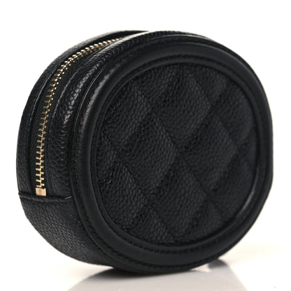 Chanel Caviar Quilted Filigree Zip Around Classic Coin Purse Black 3 of 7