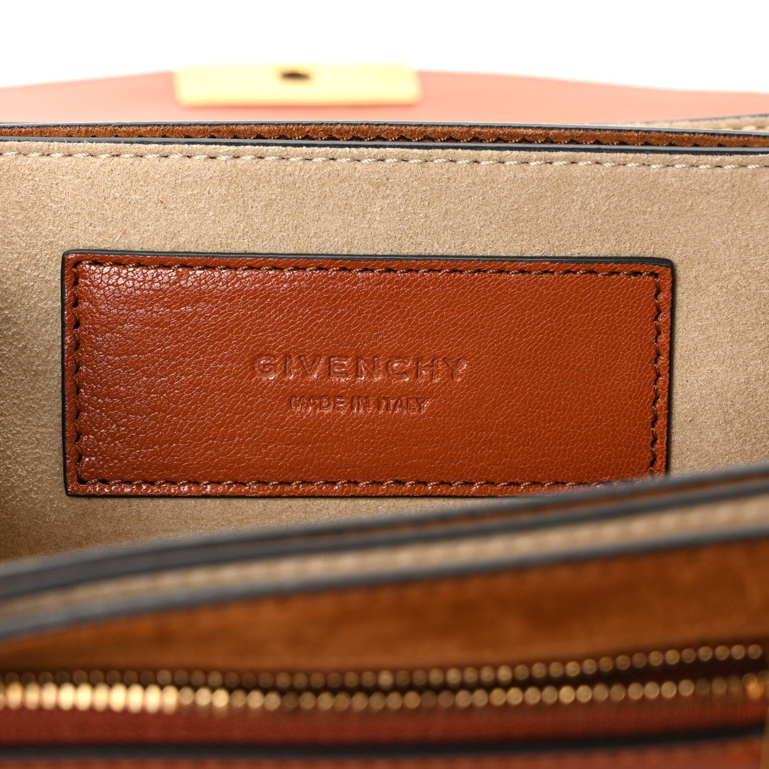 Givenchy Goatskin Suede Small GV3 Shoulder Bag Chestnut 6 of 8