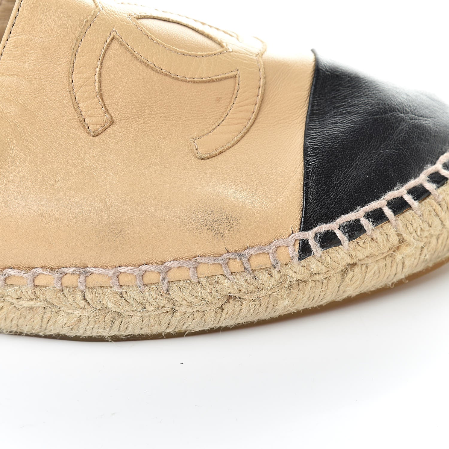 Chanel Lambskin CC Espadrilles 40 Beige Black 11 of 14