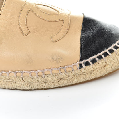 Chanel Lambskin CC Espadrilles 40 Beige Black 11 of 14