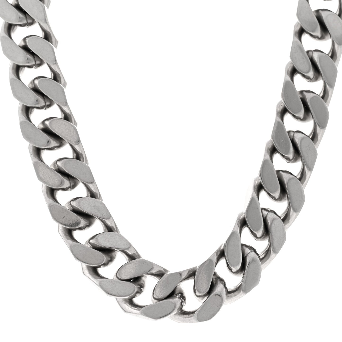 Metal Chain Choker Necklace Oxidized Silver