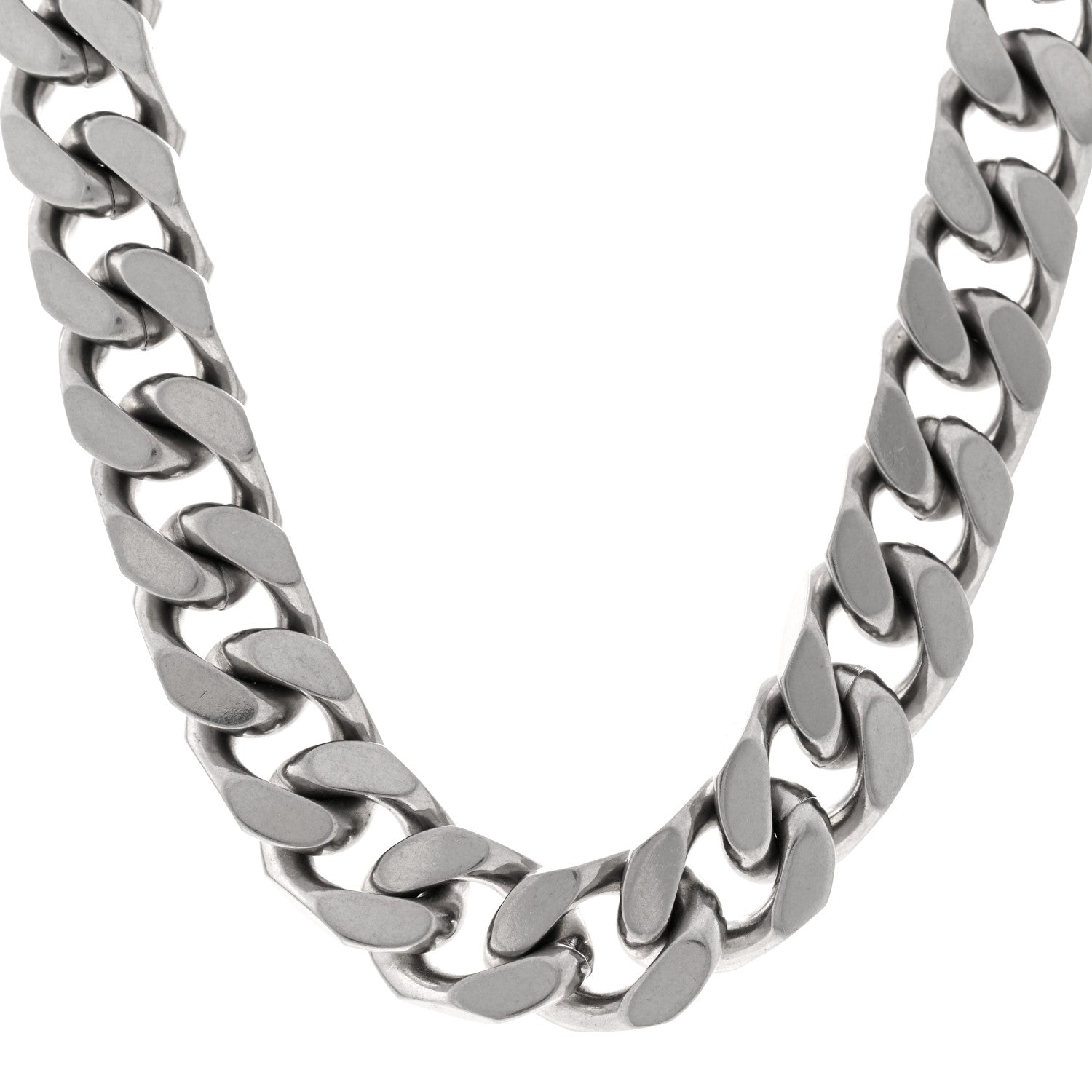 Saint Laurent Metal Chain Choker Necklace Oxidized Silver 1 of 5