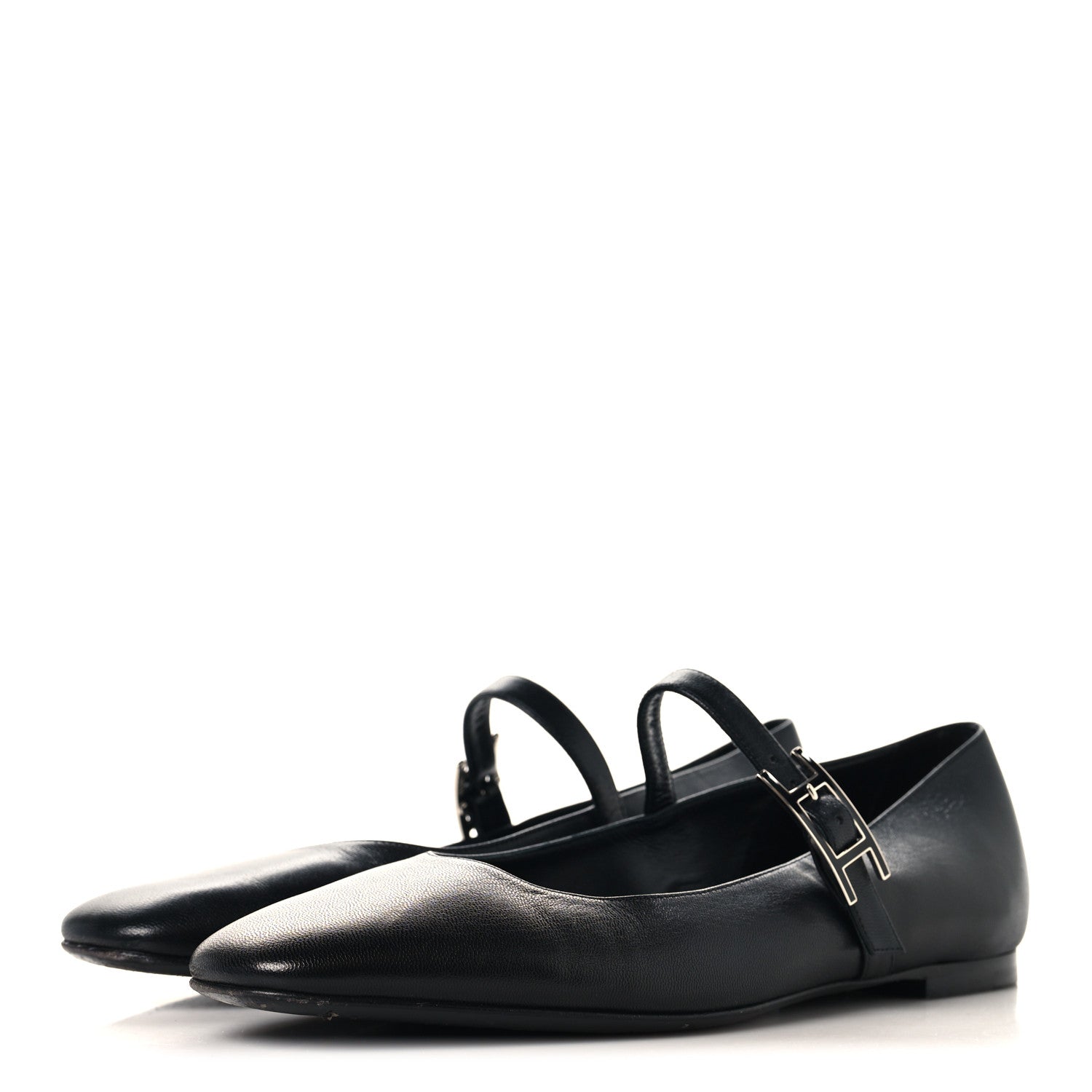 Hermes Goatskin Jane Ballet Flats 37 Black 4 of 9