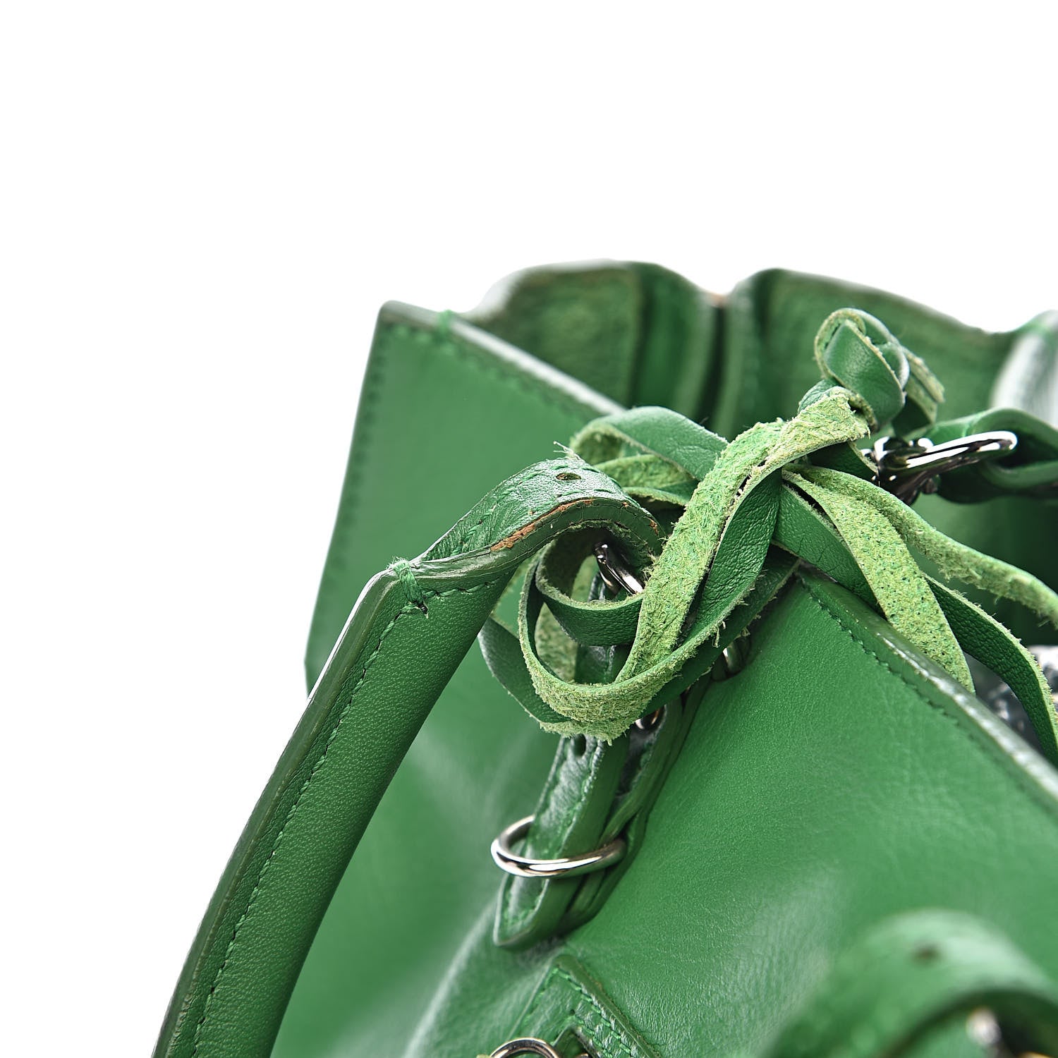 Balenciaga Veau Papier A6 Zip Around Tote Vert Trefle 14 of 15