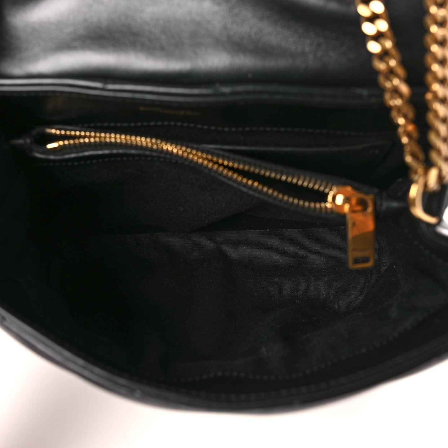 Calfskin Y Quilted Monogram Small Loulou Chain Satchel Black