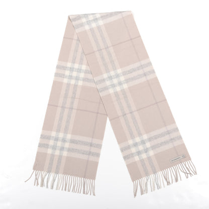 Burberry Cashmere Giant Check Fringe Scarf Pink 2 of 4
