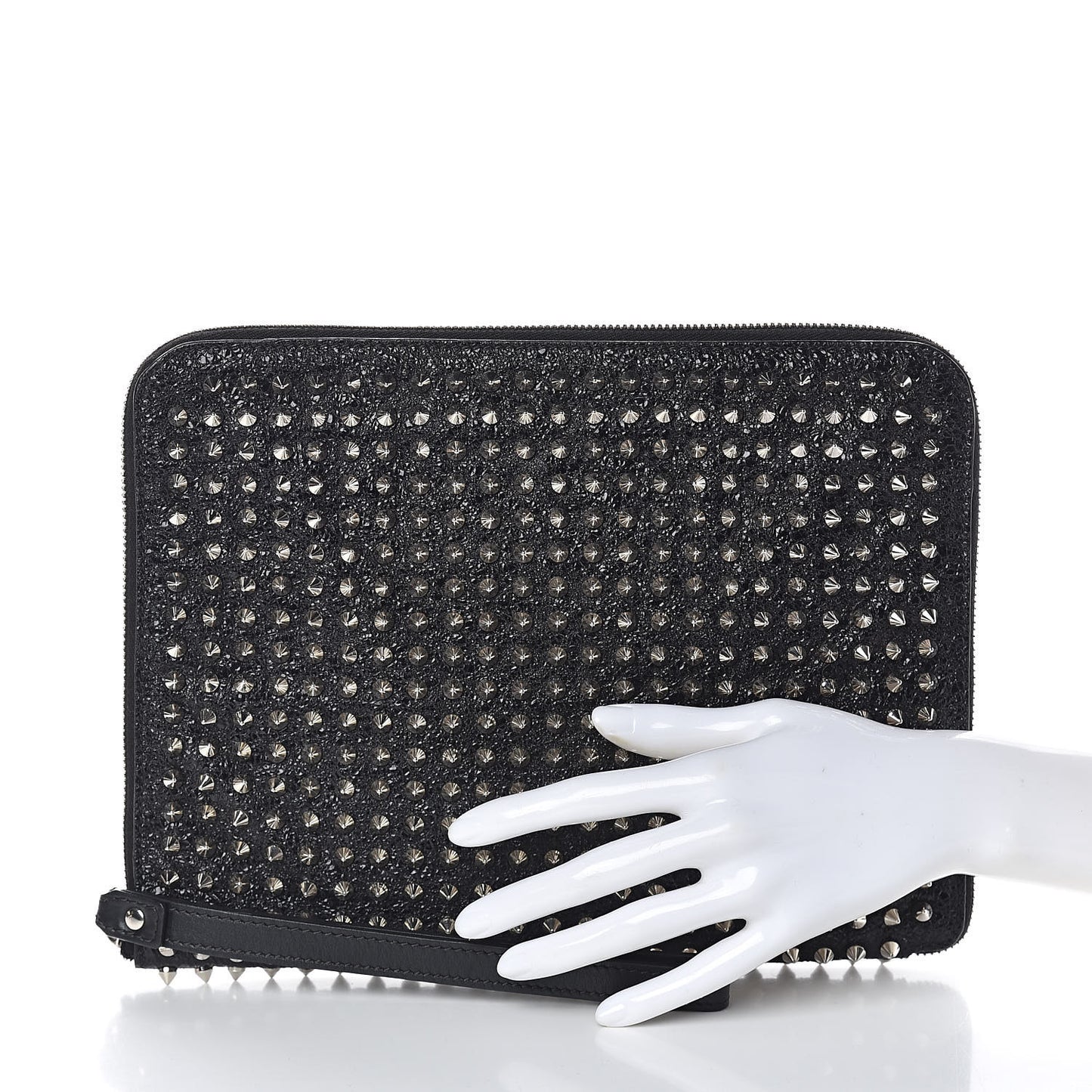 Metallic Calfskin Spiked IPad Case Black