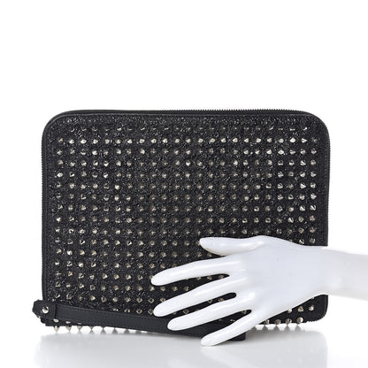 Christian Louboutin Metallic Calfskin Spiked IPad Case Black 2 of 8