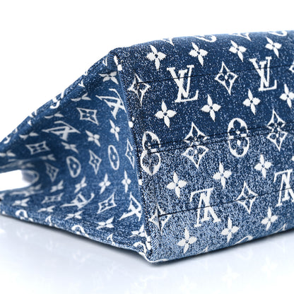 Louis Vuitton Monogram Jacquard Denim Onthego MM Bleu 7 of 8