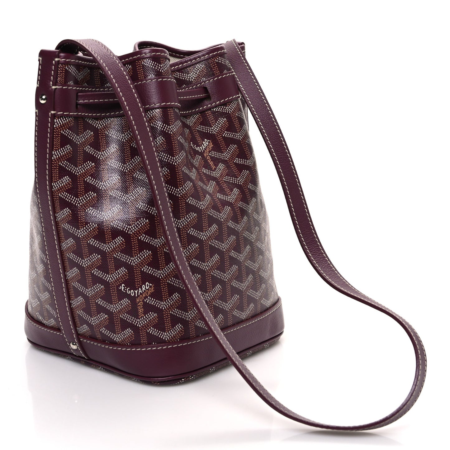 Goyardine Petit Flot Bucket Bag PM Burgundy