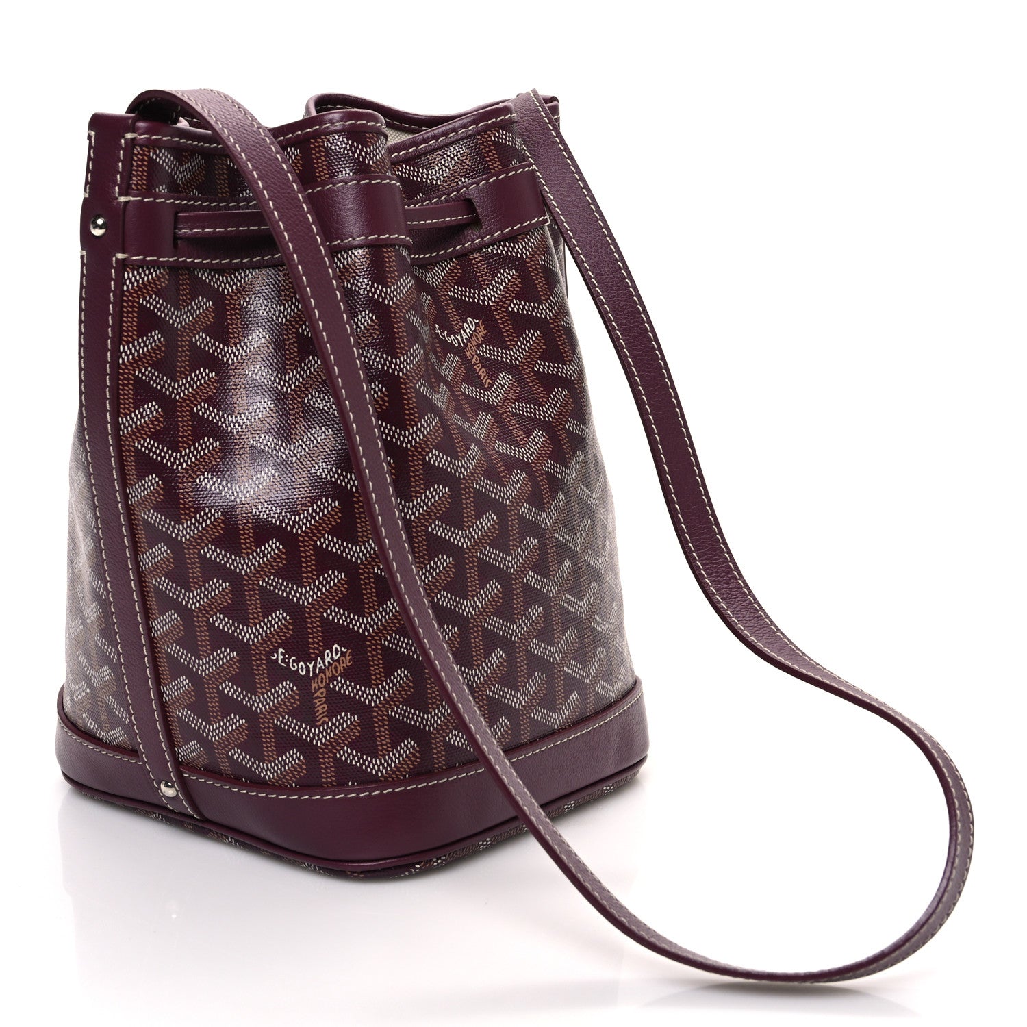 Goyard Goyardine Petit Flot Bucket Bag PM Burgundy 3 of 10