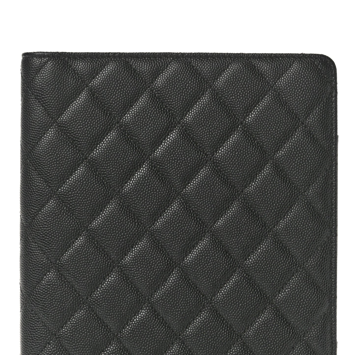 Caviar Quilted Large Agenda Cover Black