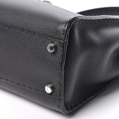 Fendi Cuoio Romano Selleria Bi-Color Medium Peekaboo Iconic Satchel Black Mou 7 of 10
