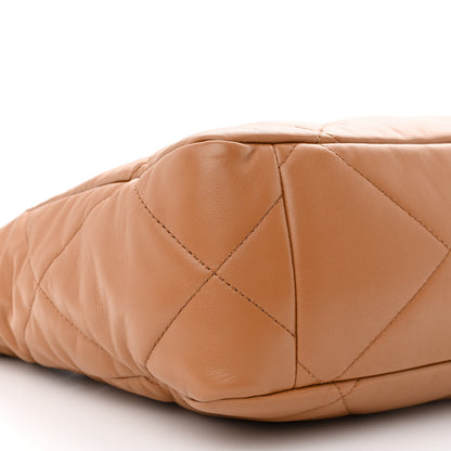 Chanel Lambskin Quilted Chanel 19 East West Shopping Bag Brown 9 of 11