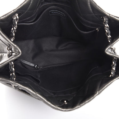 Chanel Metallic Caviar Quilted CC Timeless Tote Dark Silver 5 of 7