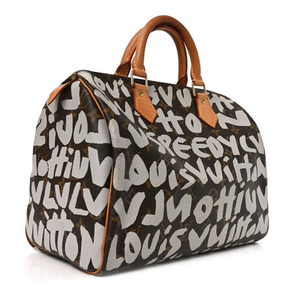 Louis Vuitton Monogram Graffiti Speedy 30 Silver 2 of 9