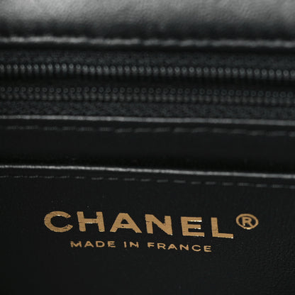 Chanel Lambskin Quilted Mini Top Handle Rectangular Flap Black 6 of 9