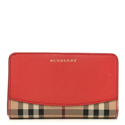 Burberry Calfskin Horseferry Check Medium Marston Zip Around Wallet Parade Red 1 of 12
