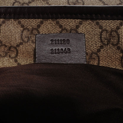 Gucci GG Supreme Monogram Large Zippered Shopping Tote Dark Brown 7 of 7