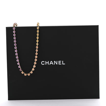 Chanel Crystal CC Long Necklace Gold Multicolor 7 of 7