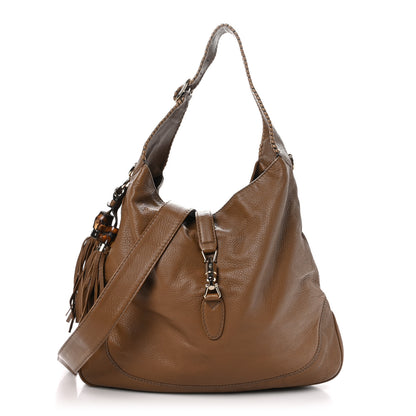 Gucci Calfskin Large New Jackie Shoulder Bag Brown 1 of 10