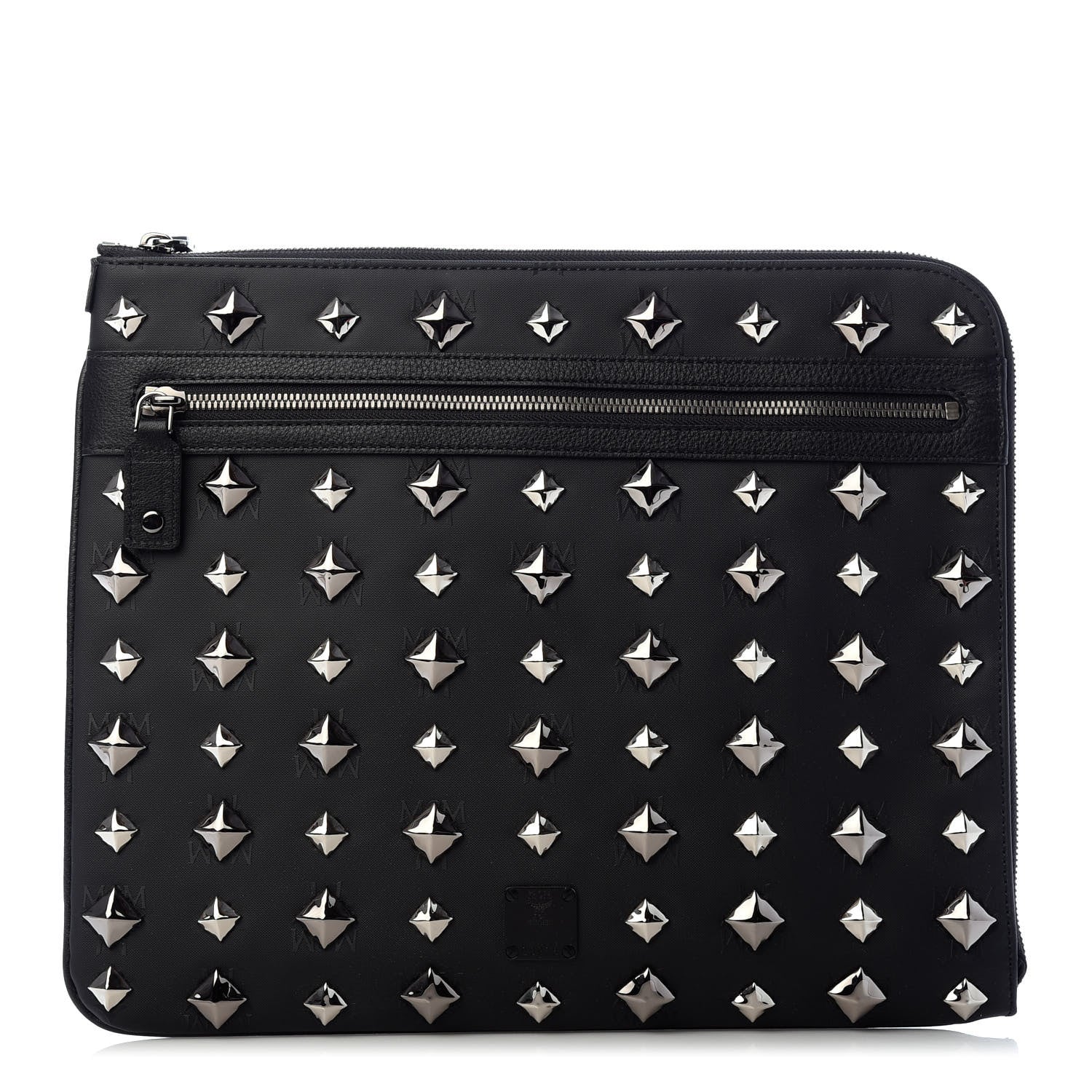 MCM Coated Canvas Studded Pouch Black 1 of 6