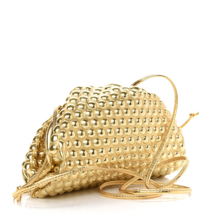 Bottega Veneta Metallic Fabric Bubble Wrap The Mini Pouch Gold 3 of 8