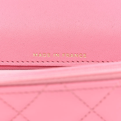 Chanel Lambskin Quilted Flap Phone Holder With Chain Pink 7 of 12