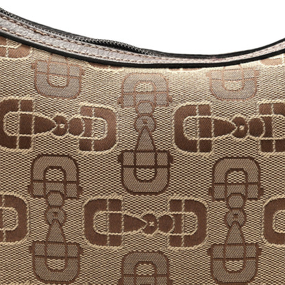 Gucci Canvas Horsebit Print Medium Pop Hobo Dark Brown 7 of 9
