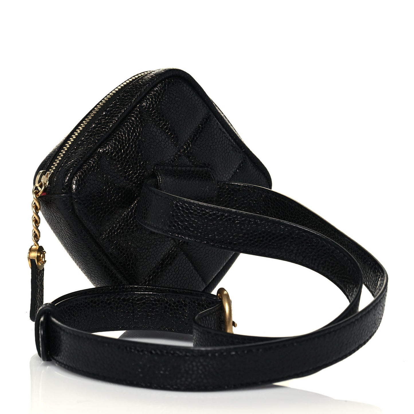 Caviar Quilted Coin Purse Belt Bag Black