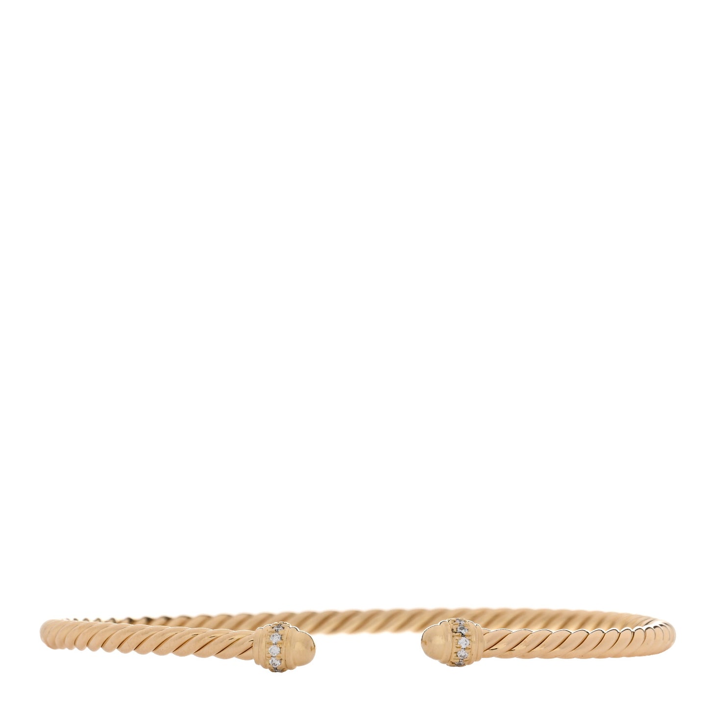 18K Yellow Gold Diamond 3mm Cablespira Bracelet
