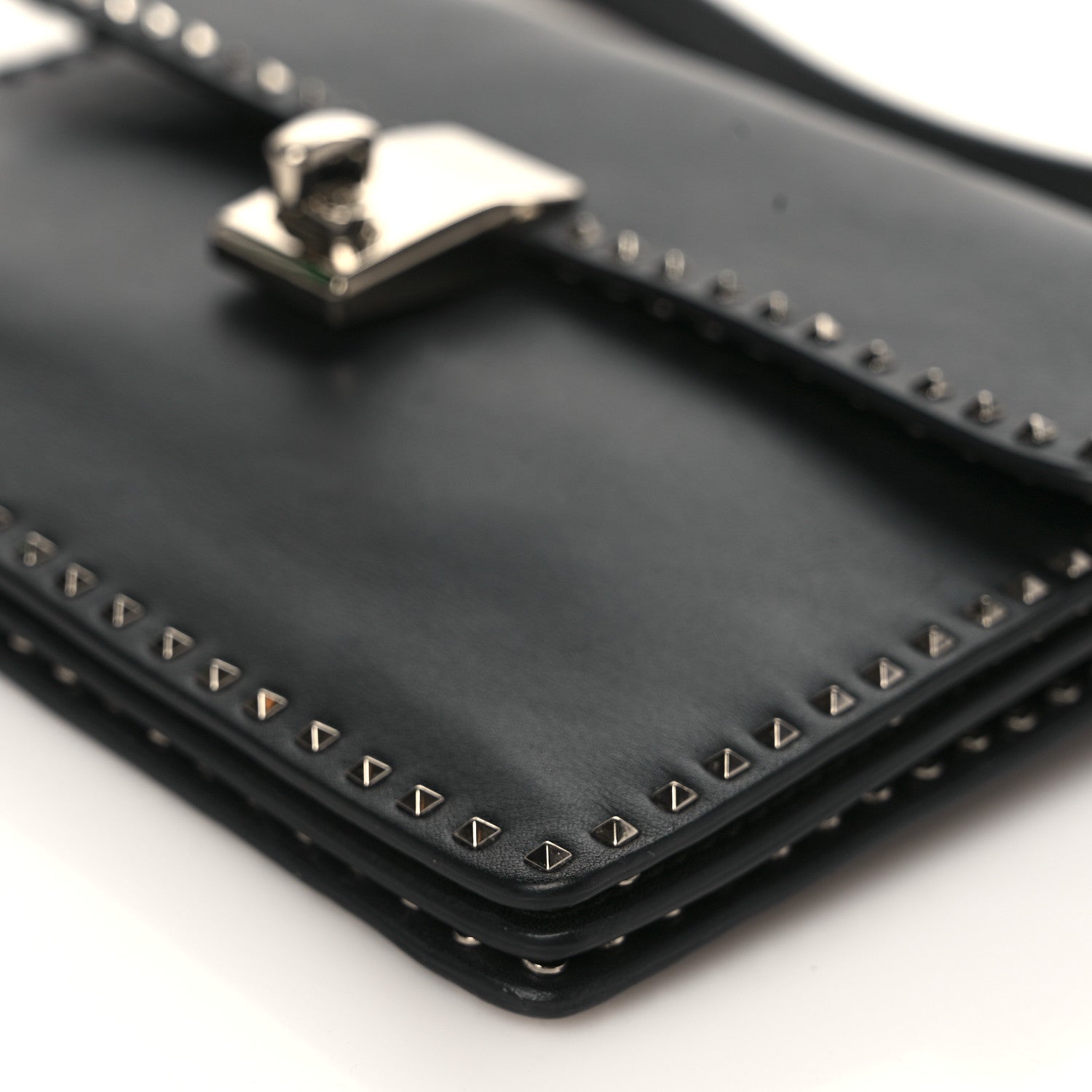 Valentino Garavani Calfskin Small Rockstud Cabana Crossbody Bag Black 8 of 8