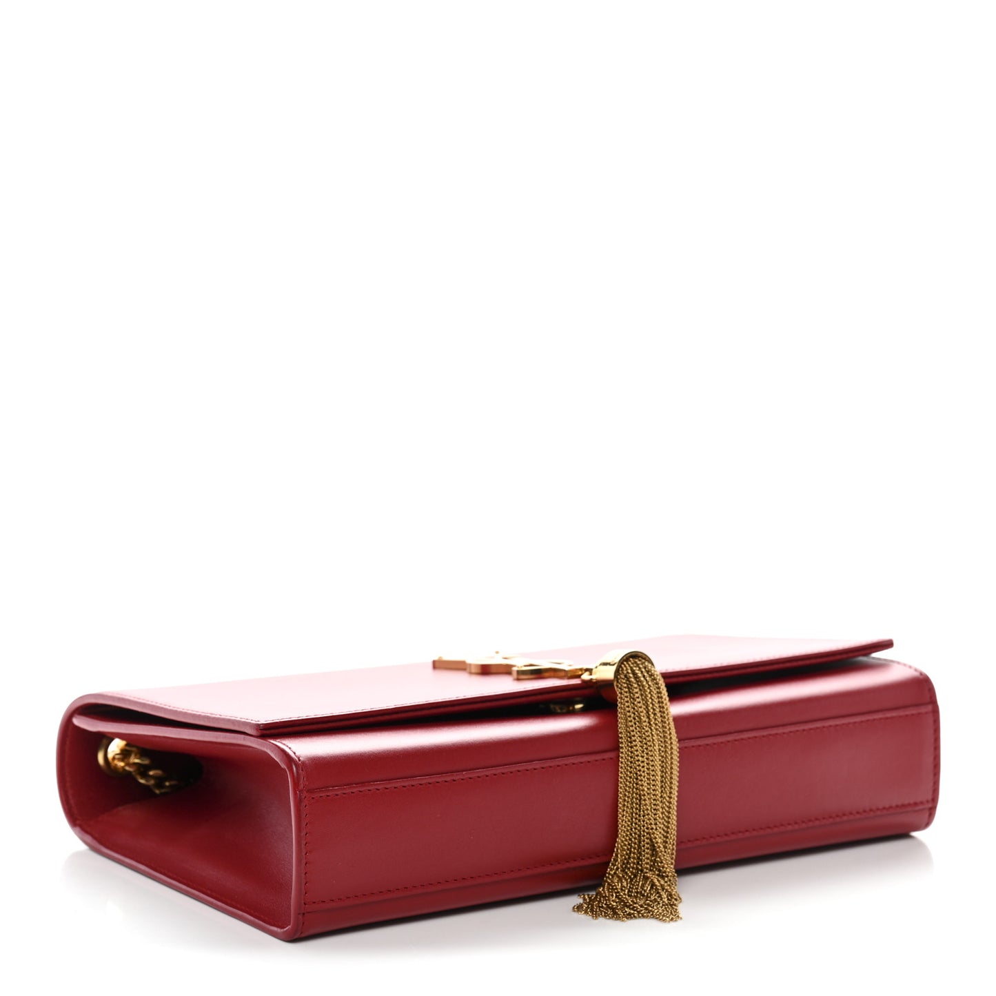 Smooth Calfskin Medium Classic Monogram Kate Tassel Satchel Lipstick Red