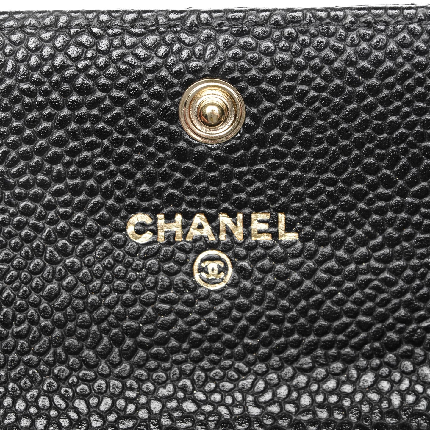 Caviar Quilted Flap Card Holder Black