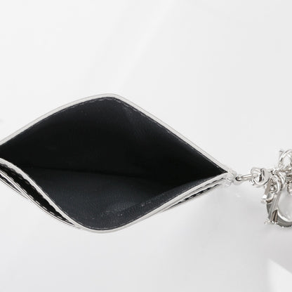 Christian Dior Metallic Calfskin Mico-Cannage Lady Dior Card Holder Silver 4 of 7