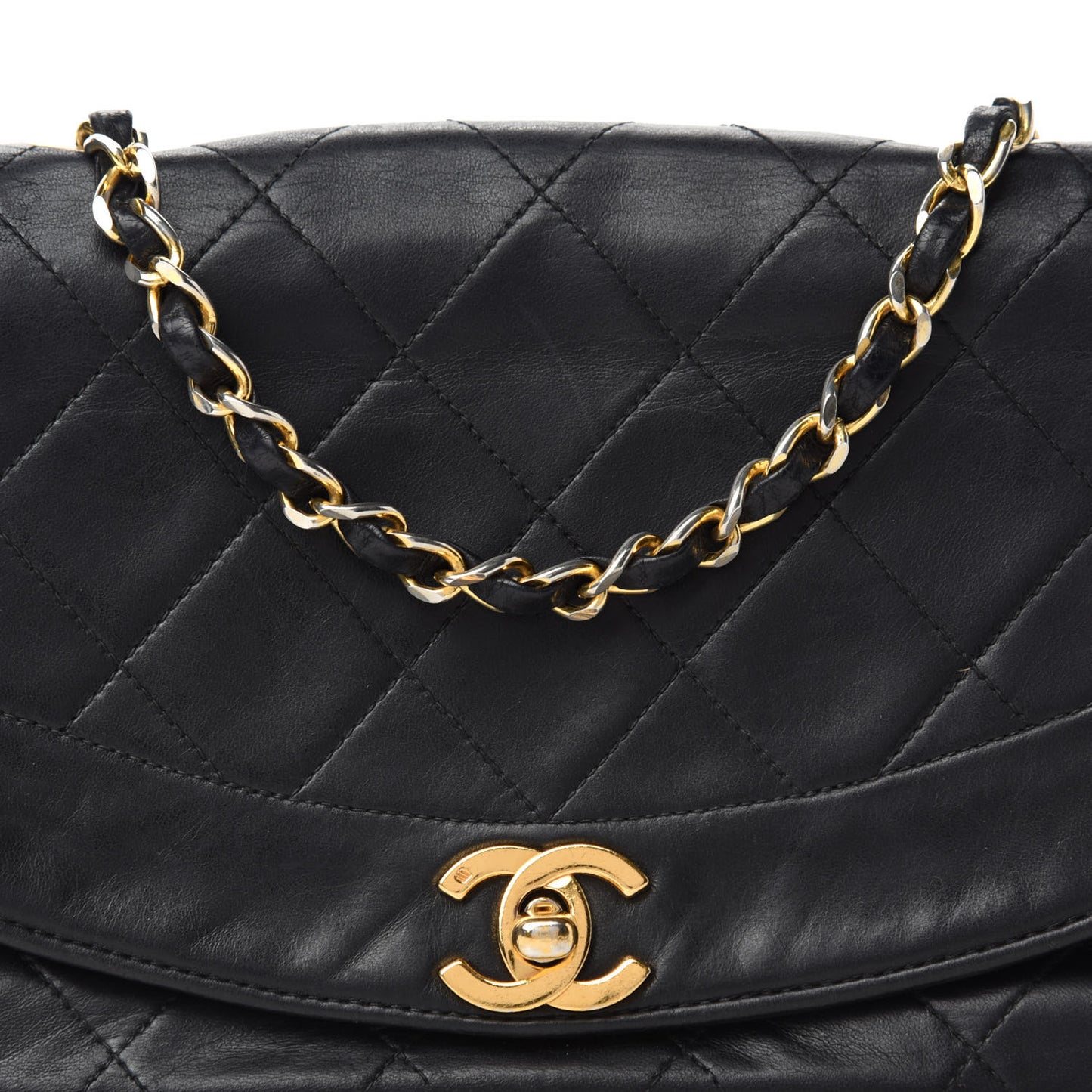 Lambskin Quilted Small Single Flap Black