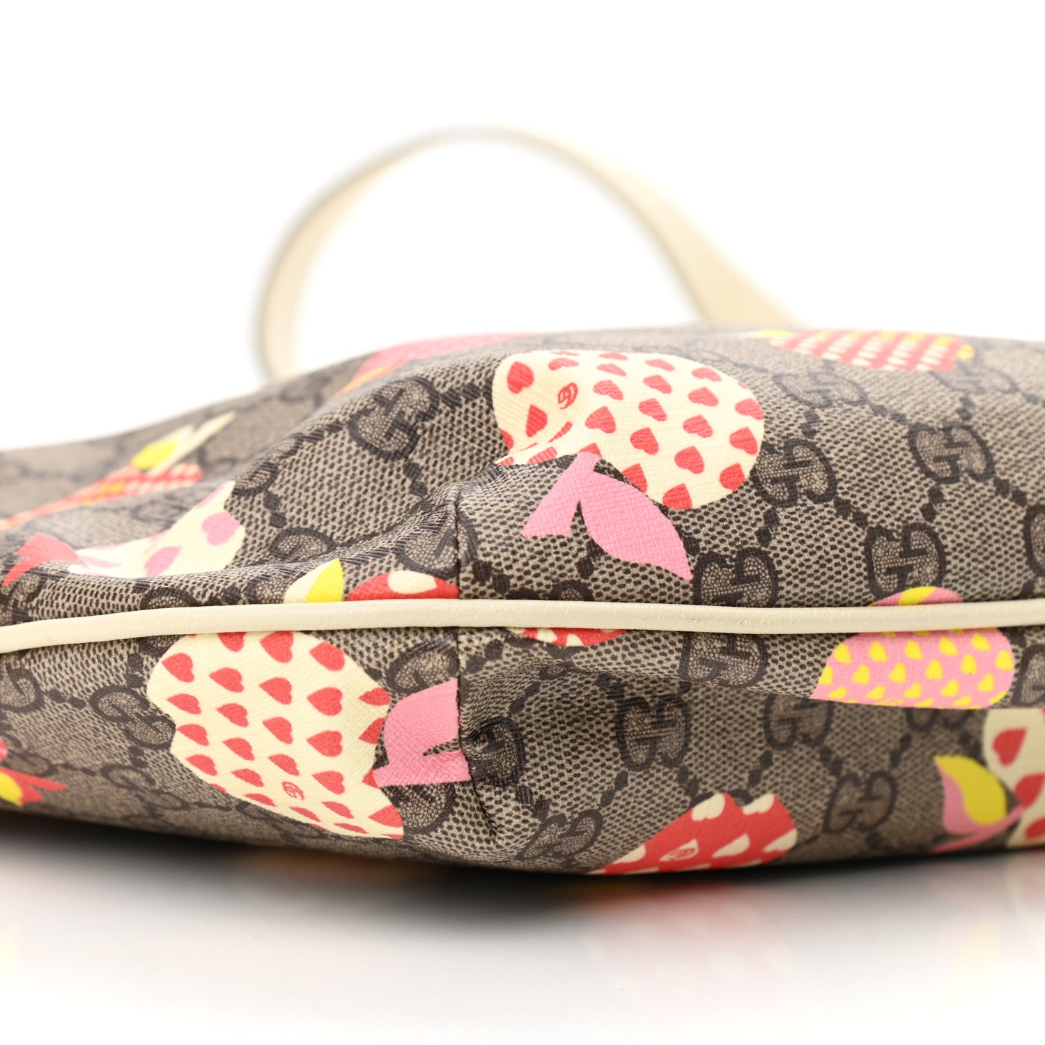 Gucci GG Supreme Monogram Les Pommes Small Ophidia Half Moon Hobo Beige Multicolor Mystic White 9 of 11