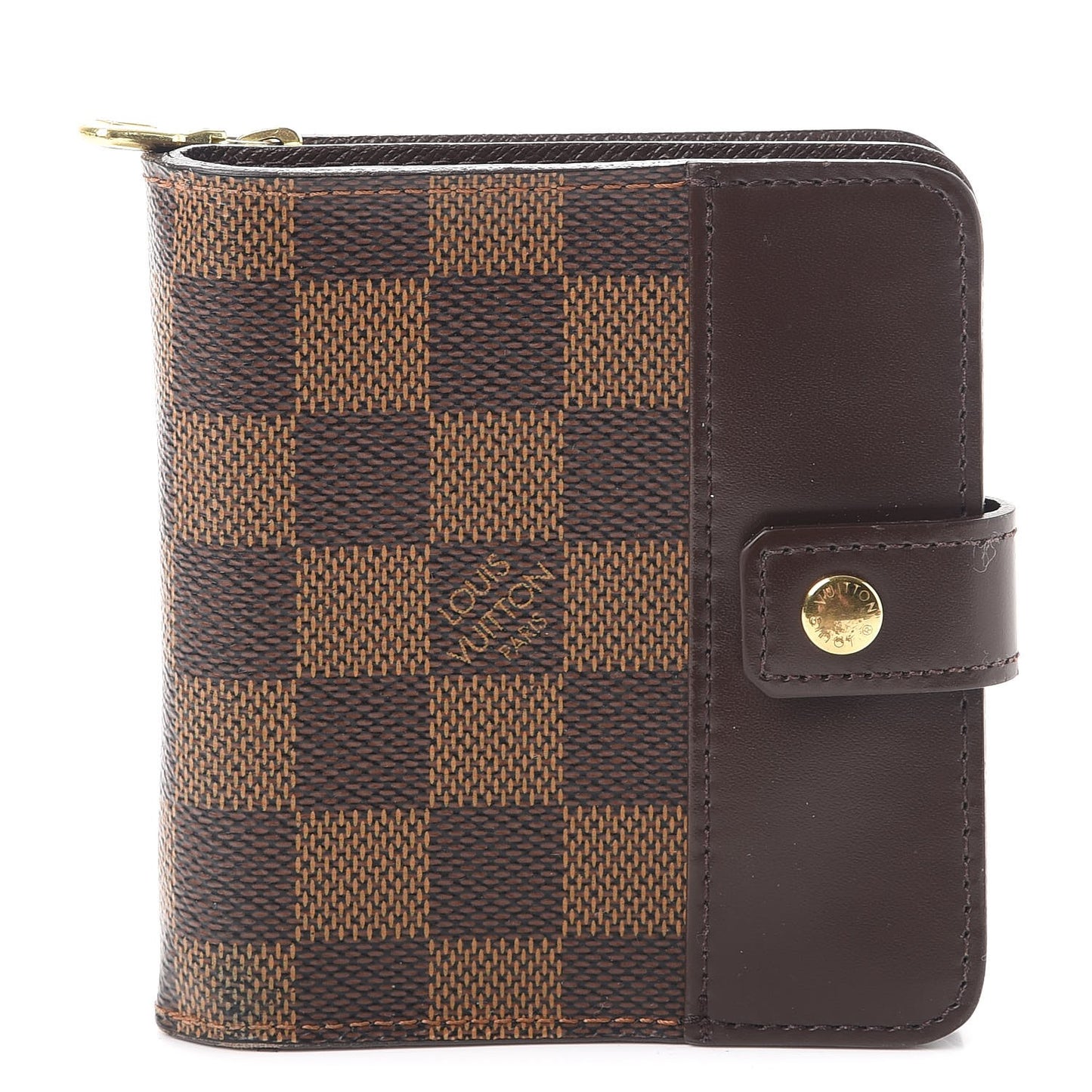 Damier Ebene Zippe Zipped Compact Wallet