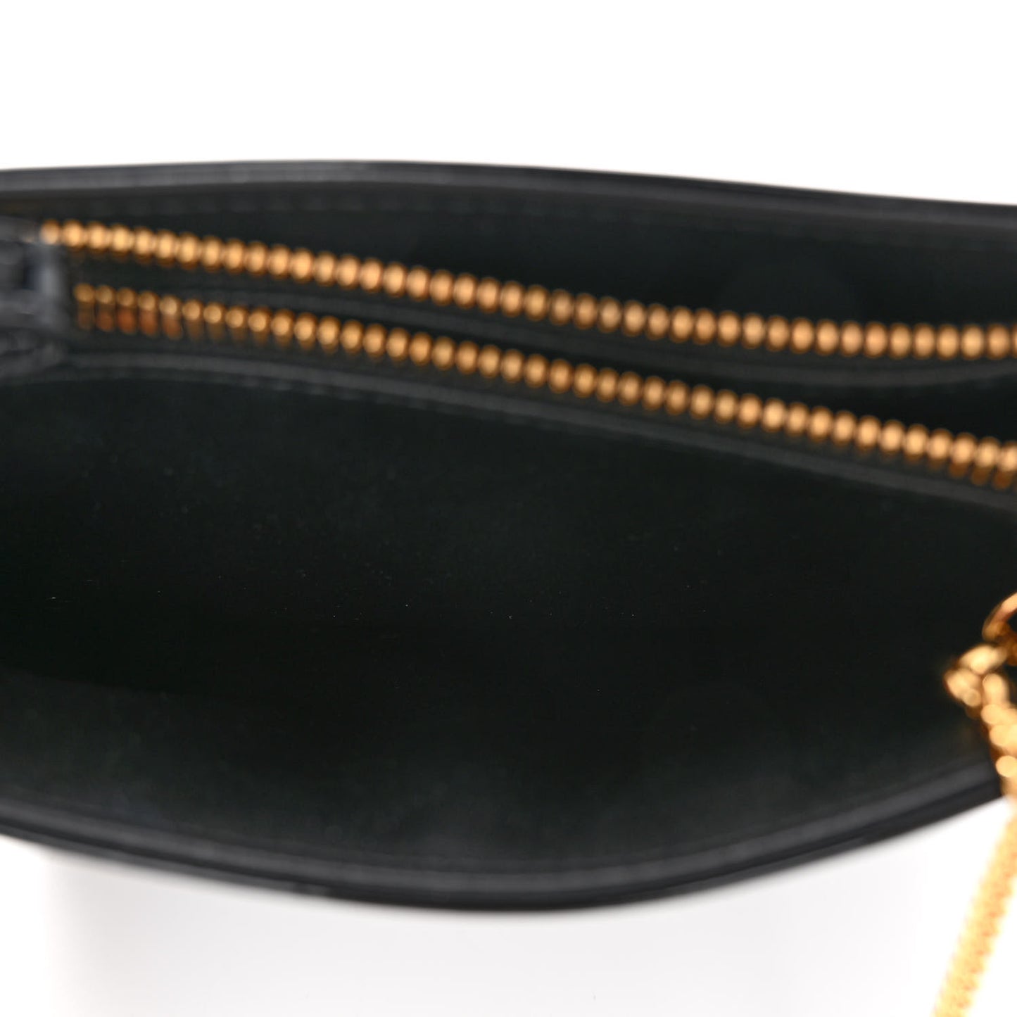 Patent Cannage Caro Zipped Pouch With Chain Black