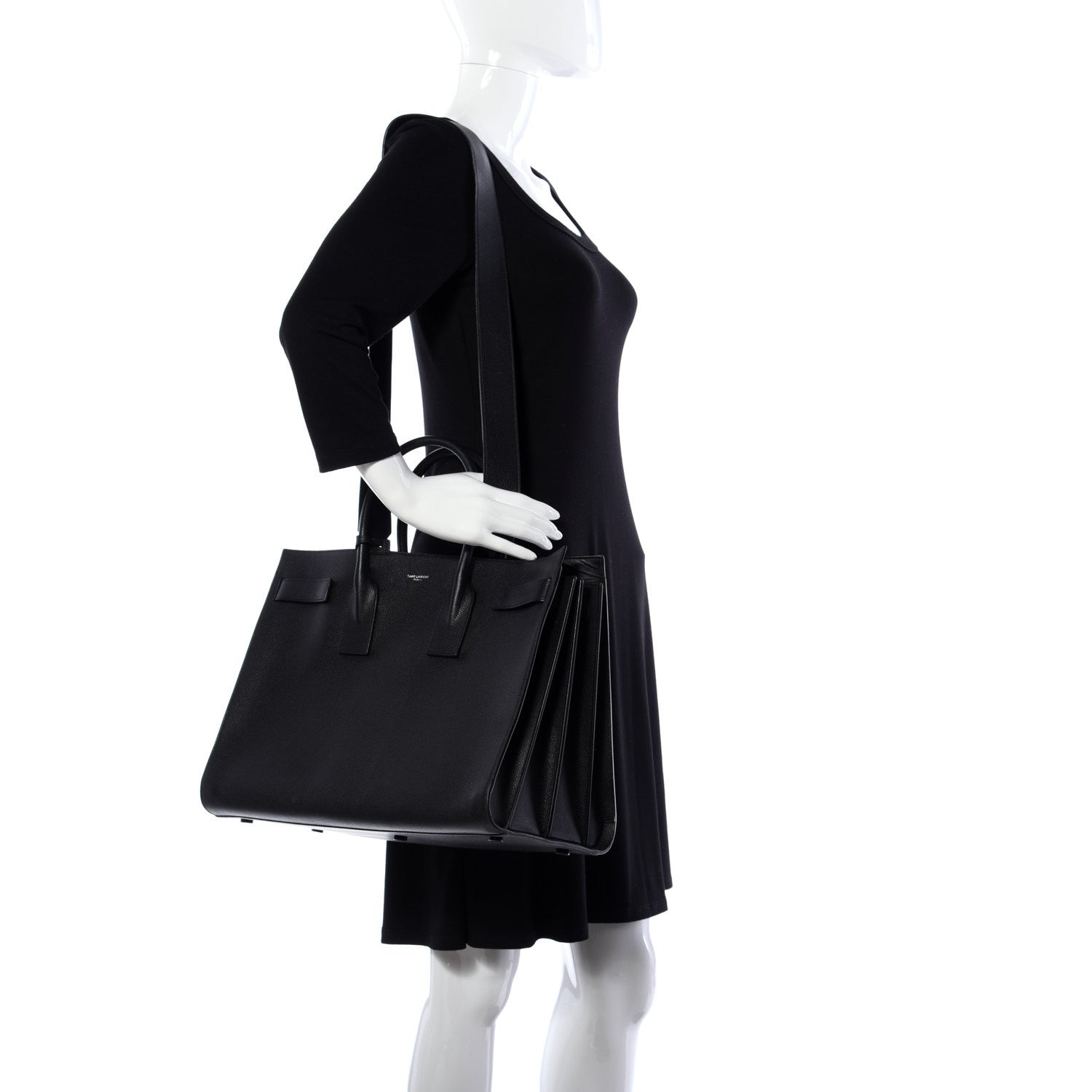 Saint Laurent Grained Calfskin Large Sac De Jour Carryall Black 2 of 9