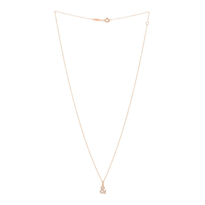Tiffany 18K Rose Gold Diamond Small Ampersand Pendant Necklace 2 of 3