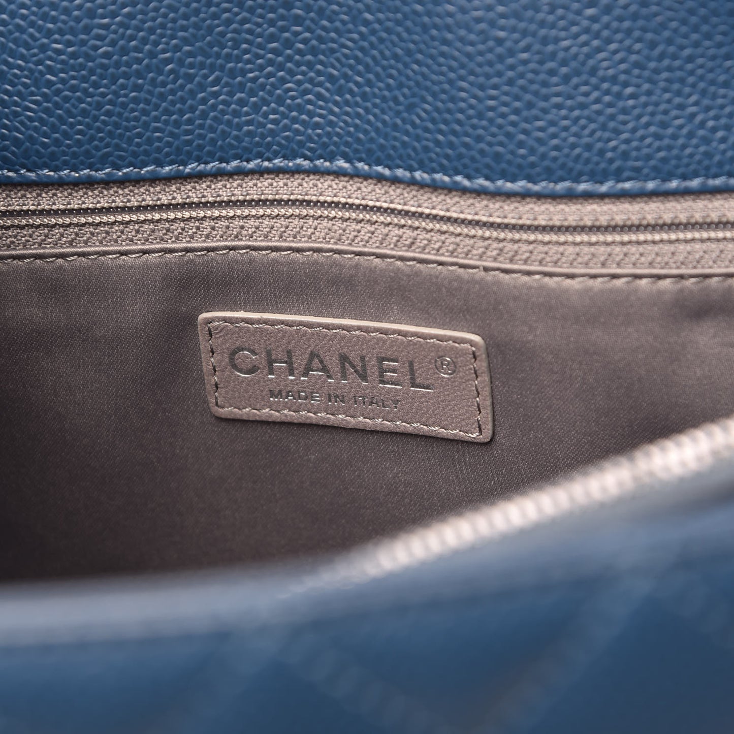 Caviar Quilted Grand Shopping Tote GST Dark Blue